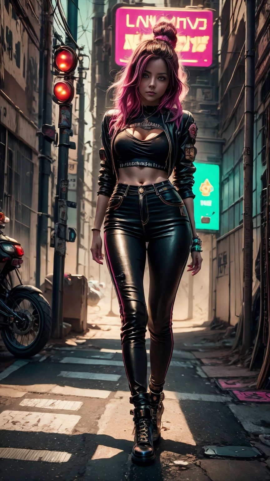 Un primer plano de Kristin Kreuk con un traje de neón, Ambiente ciberpunk, cyberpunk con luces de neón, Luz cyberpunk brillante, agachado,Vibraciones ciberpunk, iluminación ciberpunk, estilo ciberpunk, ciberpunk de neón style, en el estilo cyberpunk, mira ciberpunk, chica soñadora cyberpunk, La foto de Cyberpunk., ciberpunk de neón, estética ciberpunk, ropa de calle ciberpunk, estética ciberpunk, Estilo artístico ciberpunk, Portero del streetwear cyberpunk,sabes, dedos perfectos,color de pelo de neón, Textura de detalle, detalle del cabello,Pantalon long noir fluo, hermoso rostro,pelaje ondulado,Zapatos negros neón detallados..,