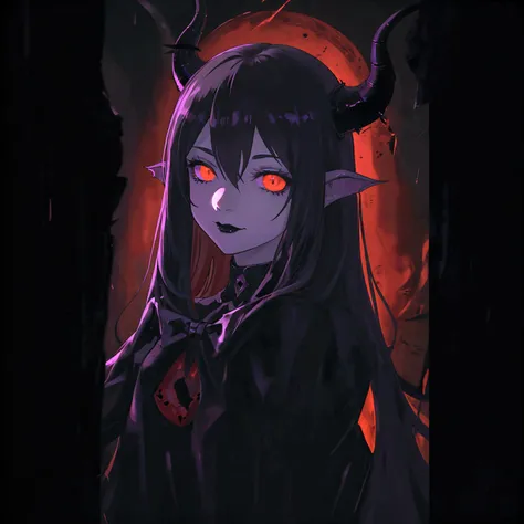 Expressive eyes, make the anime character into a cute femboy demon with red  skin - SeaArt AI