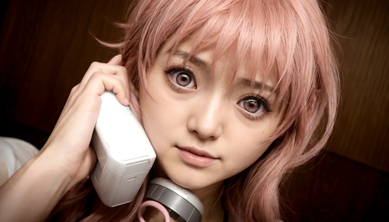 anime girl with pink hair talking on cell phone., mirai nikki, chica anime llamada gasai yuno, grandes ojos rosados, gasai yuno,...