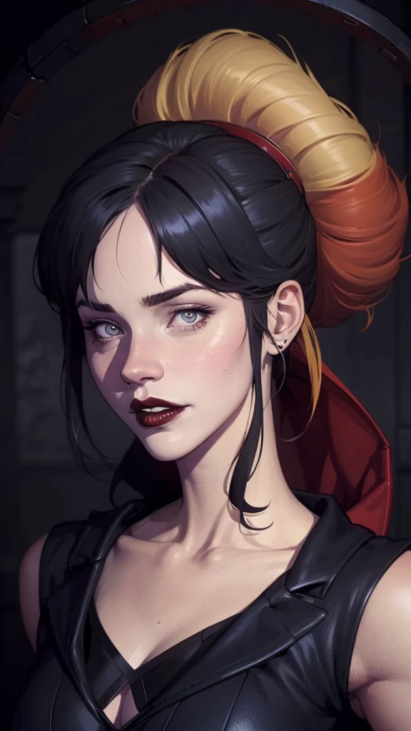 A closeup of a woman in a black top and a black bra, estilo de arte de charlie bowater, Estilo Charlie Bowater, retrato de vampiro, arte do personagem charlie bowater, Alena Aenami e Artgerm, Neoartcore e Charlie Bowater, Charlie Bowater cores ricas e profundas, lazy art style, Artgerm e Tom Bagshawum close de uma mulher com longos cabelos pretos e um colar, amoranto, Bela Delfina, mais conhecido como amoranto, Kailee Mandel, cabelo preto e olhos grandes, profile picture with headshot, jovem linda amoranto, pale and glowing skin, retrato de alta qualidade, com cabelos longos e olhos penetrantes, skin pale as ivory, Sydney Hanson mode white skin tone close-up portrait cartoon style GTA style digital illustration of a woman in a black dress and black hair, linda rainha vampira, linda rainha feminina vampira, gothic maiden, very beautiful gothic top model, beautiful vampira feminina, goth girl, goth girl, gothic maiden of the dark, Gothic style, gothic woman, gothic clothes, gothic outfit, moda vampiro, vampira feminina, wearing a gothic dress Close up of a woman with long hair and a sweater, cabelo castanho encaracolado, linda modelo, retrato de alta qualidade, medium portrait soft light, parece a jovem liv tyler, retrato colorido, linda mulher, cabelo loiro cacheado | d & d, beautiful portrait lighting, uma linda jovem, modelo muito lindo, Retrato de 50mm, medium to long brown curly hair, close-up of a person wearing tie and sweater;, Hermione Granger, inspirado em Hermione Hammond, hermione, Emma Watson as Hermione Granger, Ema!! watson!!, Emma Watson as harry potter, Emma Watson as driada, Emma Watson, portrait photo of Emma Watson, photo of Emma Watson, Batmangirl is a female character with red and blue hair, rainha arlequina, artgerm extremamente detalhado, Harley Quinn, no estilo artgerm, of Harley Quinn, artgerm e rossdraws, no estilo de artgerm, desenhado no estilo de artgerm, inspirado em ross