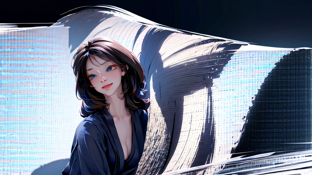 1 girl, medium light black hair, light blue eyes, wearing Sexy outfit , night city , Sexy , high res, ultrasharp, 8K, masterpiece, Looking from the front 18+