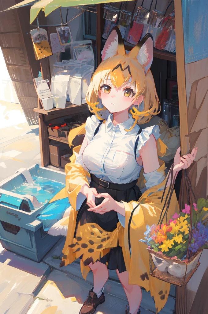 best quality, 1girl, serval (kemono friends), kemono friends, serval, maid