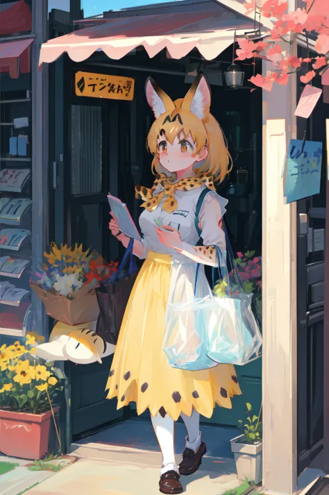 best quality, 1girl, serval (kemono friends), kemono friends, serval, maid