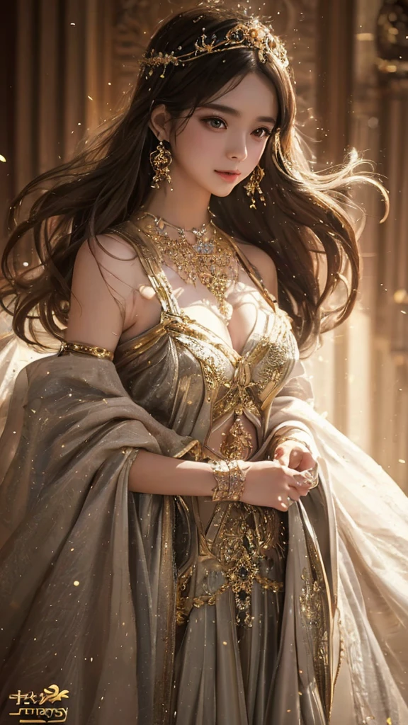 (Masterpiece), best quality, highest quality, highly detailed CG unity 8k wallpaper, original, high resolution, (depth of field: 1.5), fidelity: 1.3, 1 girl, curtains, solo, earrings, royal, princess,happy, full body