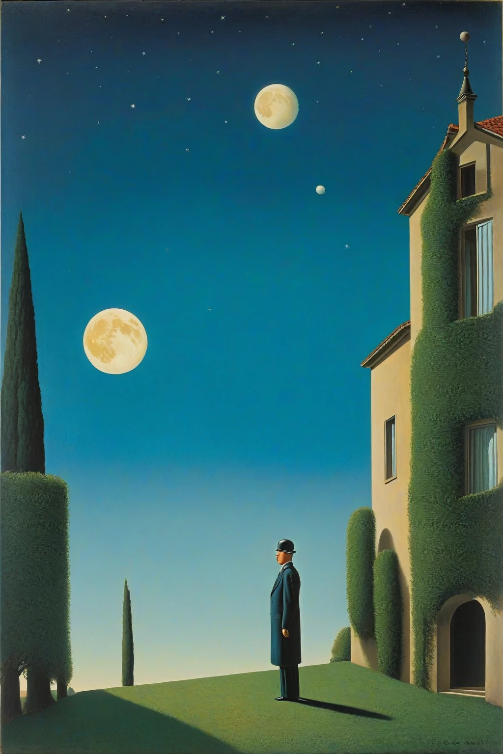 STYLE OF RENÉ MAGRITTE,surrealism,
Clair de lune d&#39;lotus pond,