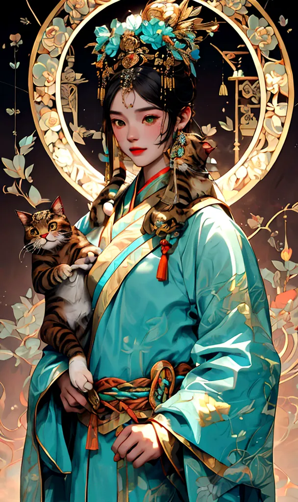 (highly accurate drawing in every detail)(extremely precise representation)upper body,,ancient asia vibe, a stunning hanfu orien...