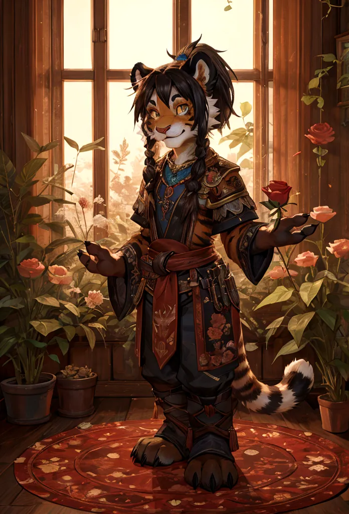 (4fingers), small_round_ears, small_panda_ears, pandaren, world_of_warcraft, furry, anthropomorphic, fluffy_tail, foxtail, cfema...