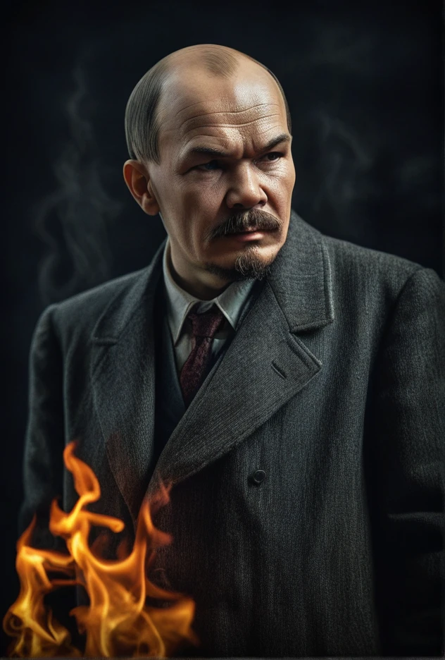 (Wladimir Lenin stehend)(ausweichen und Brennen, corner edge darken vignette)(Belichtung POP!!! hdr extrem kompliziert, scharfer Fokus, dramatisches filmisches Licht, (8K-Texturen, elegant, Kino-Look)(Atemberaubend, verrückte Details)
RAL-Belichtung 