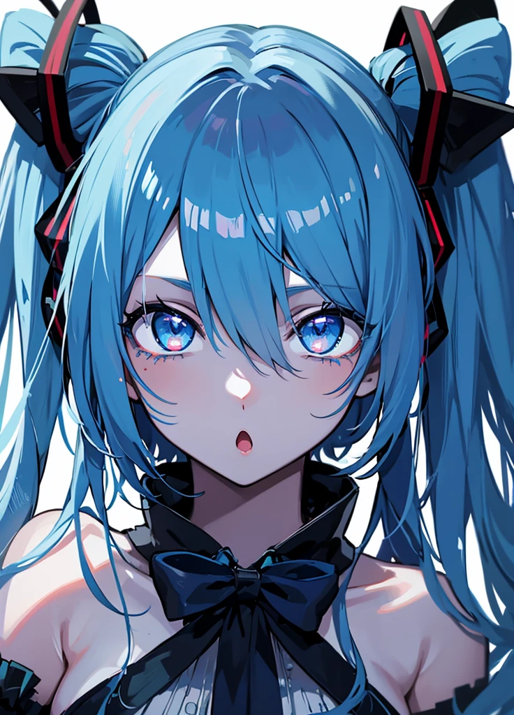 cara azul、piel azul、Hatsune Miku、zombie、ojos rojos、cara azul、piel azul、Sangre,pelo canoso,sad,(piel azul:1.1),blue eyes、Hatsune Miku、Oración