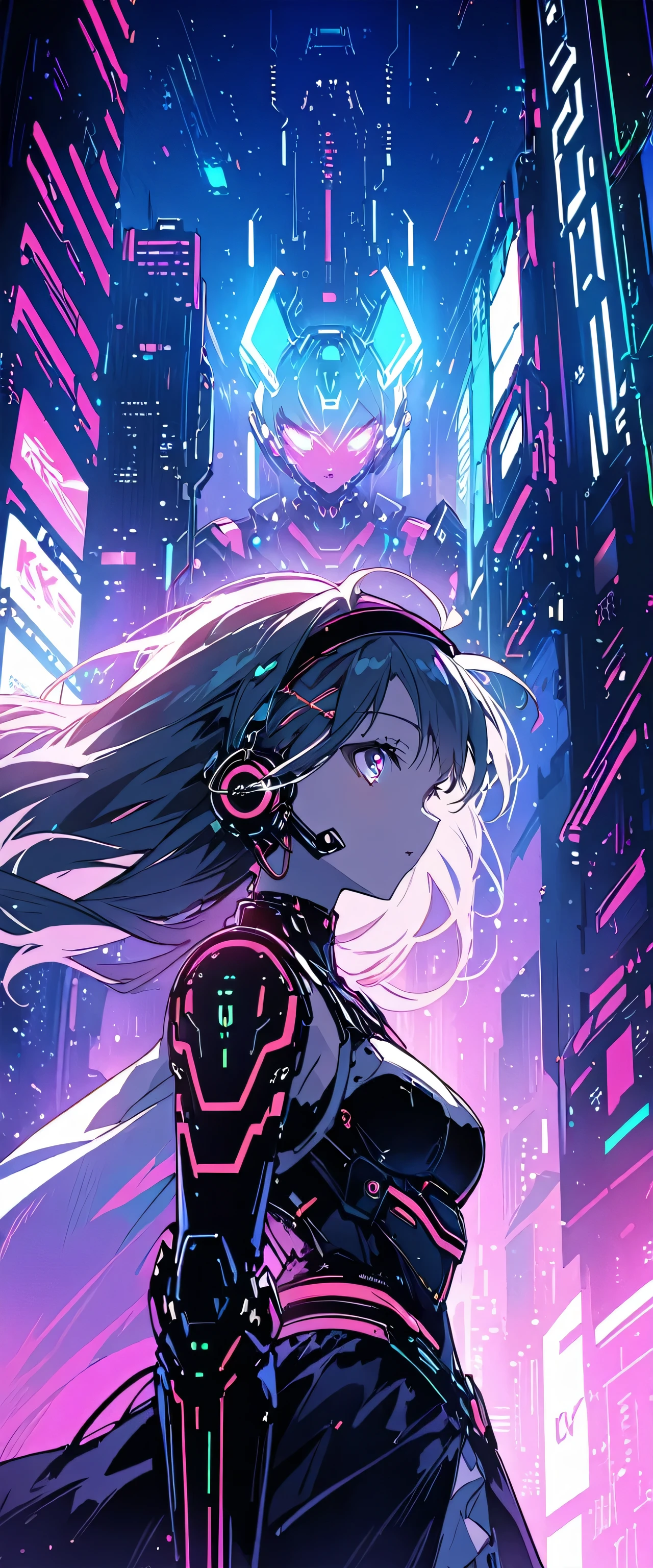 anime girl dans une robe et un bandeau debout devant un bâtiment, digital cyberpunk anime art, Digital cyberpunk - Anime Art, art cyberpunk animé, cyberpunk Anime Girl, cyberpunk Anime Girl mech, Style animé 4K, Meilleurs fonds d&#39;écran Anime 4k Kona-chan, cyber , cyberpunk anime art, Portrait Anime Fille Astronaute, Future fille animée, Dreamy cyberpunk Girl