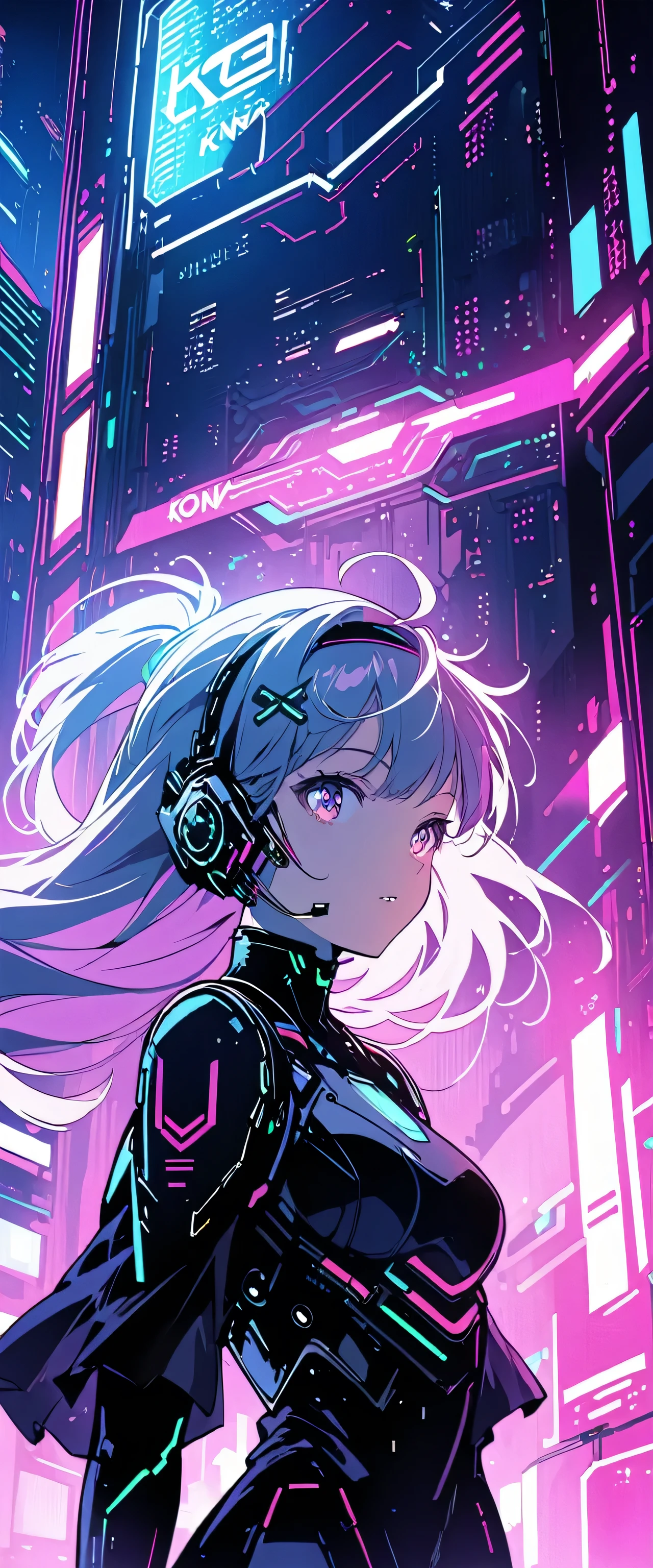 Anime girl in a dress and headband standing in front of a building, digital Cyberpunk anime art, Digital Cyberpunk - Anime Art, anime cyberpunk art, Cyberpunk Anime Girl, Cyberpunk Anime Girl mech, Anime Style 4k, Best anime 4K Kona-chan wallpapers, Cyber , Cyberpunk anime art, Portrait Anime Astronaut Girl, Future anime girl, Dreamy Cyberpunk Girl