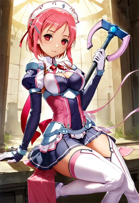 highest quality、unity 8k wallpaper、32k、masterpiece、very detailed、ultra-high resolution、　magical smith lisbeth、lisbeth (sao)、pink...