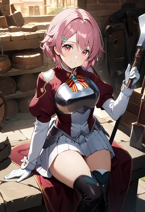 highest quality、unity 8k wallpaper、32k、masterpiece、very detailed、ultra-high resolution、　magical smith lisbeth、lisbeth (sao)、pink...