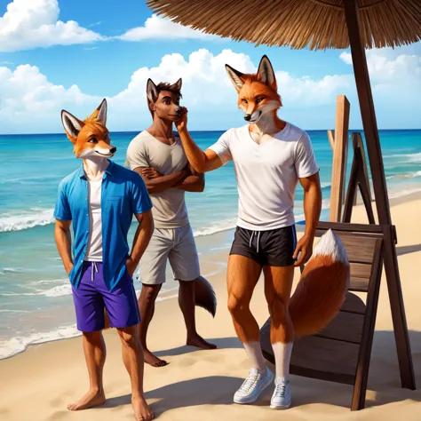 practical , handsome fox casual wear, beach ,permanent