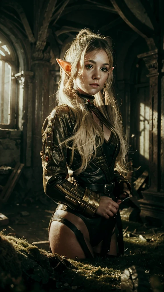 In realistic photo oF Haute qualité and detail, geler (Sousou no geler), dark Fantasy, style de film, européen, A  elF girl with green eyes, des sourcils épais et de longs cheveux blancs séparés au milieu et tressés en deux hautes nattes. She has large pointed elF ears, 1fille, profondeur & perspective, elle porte une lingerie blanche, look dramatique, Fine Face, à l&#39;intérieur, elle est dans les ruines, ruines antiques en arrière-plan, lumière du jour, regarder le spectateur, (very detailed Face:1.4), (capricieux, étude privée:1.3), (détail ultra élevé:1.2), photographie de mouvement, détails élevés, détaillé et complexe, détails complexes, high détails complexes, Absurd amount oF detail, absurdité, haute résolution, (Haute qualité:1.2, chef-d&#39;œuvre:1.2, :1.21), chef-d&#39;œuvre, Meilleure qualité, ultra-détaillé, Éclairage cinématographique, 8k, delicate Features, Cinématique, Objectif 35 mm, F/1.9, Éclairage de surbrillance, éclairage global –uplight –v 4, Cinématique, (se concentrer uniquement), (extrêmement complexe:1.3), (Réaliste)
