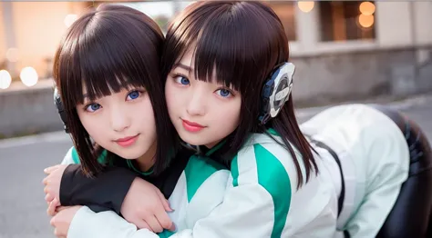 two beautiful young women hugging each other in a studio shot stock photo, two girls, two beautiful women in love, woman holding...