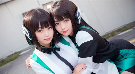 two beautiful young women hugging each other in a studio shot stock photo, two girls, two beautiful women in love, woman holding...