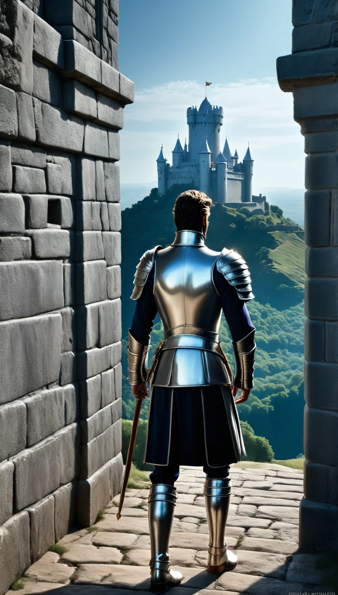 A spectacular sight that embodies Prince Hector{Troy Eric Bana}but、A man dressed in complete silver armor々He appears as a solitary figure from the steep gates of the castle.。In unparalleled resolution、This enchanting scene radiates pure mastery。Ultra-realistic and unified 8K wallpapers、Exceptional detail、Static Focus、Dynamic composition、And it&#39;s an official artwork that boasts meticulous attention to authenticity.。This masterpiece is、Artfully rendered with a digital SLR camera and clever studio lighting、It encapsulates a mesmerizing blend of light and shadow.。Prince Hector&#39;s Hall々A firm expression and a resolute attitude，Eric Bana&#39;s stern look