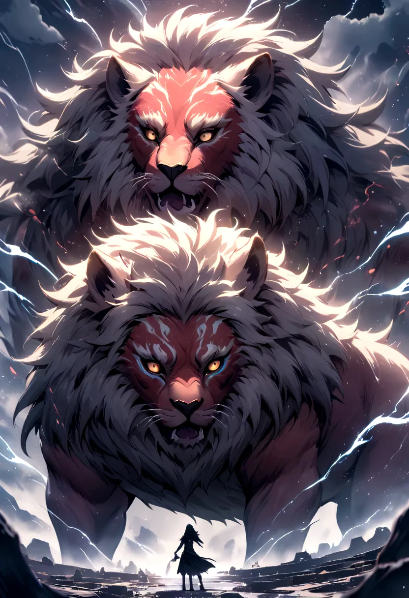 beast with red skin electric lion head