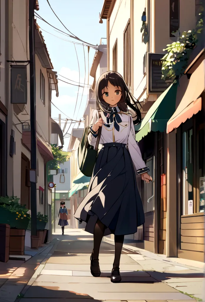 girl with、age19、Uniforms、In the street