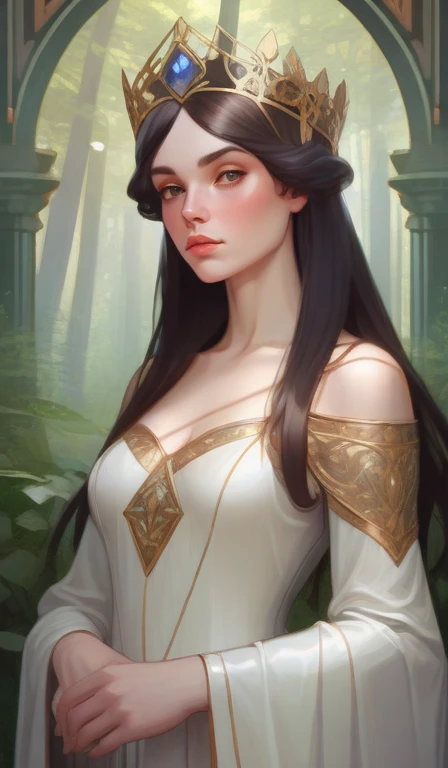 symmetry portrait of brunette magical princess, glam, renaissance, glass skin, forest background, intricate, elegant, highly detailed, digital painting, artstation, concept art, smooth, sharp focus, illustration, art by artgerm and greg rutkowski and fra angelico and alphons mucha