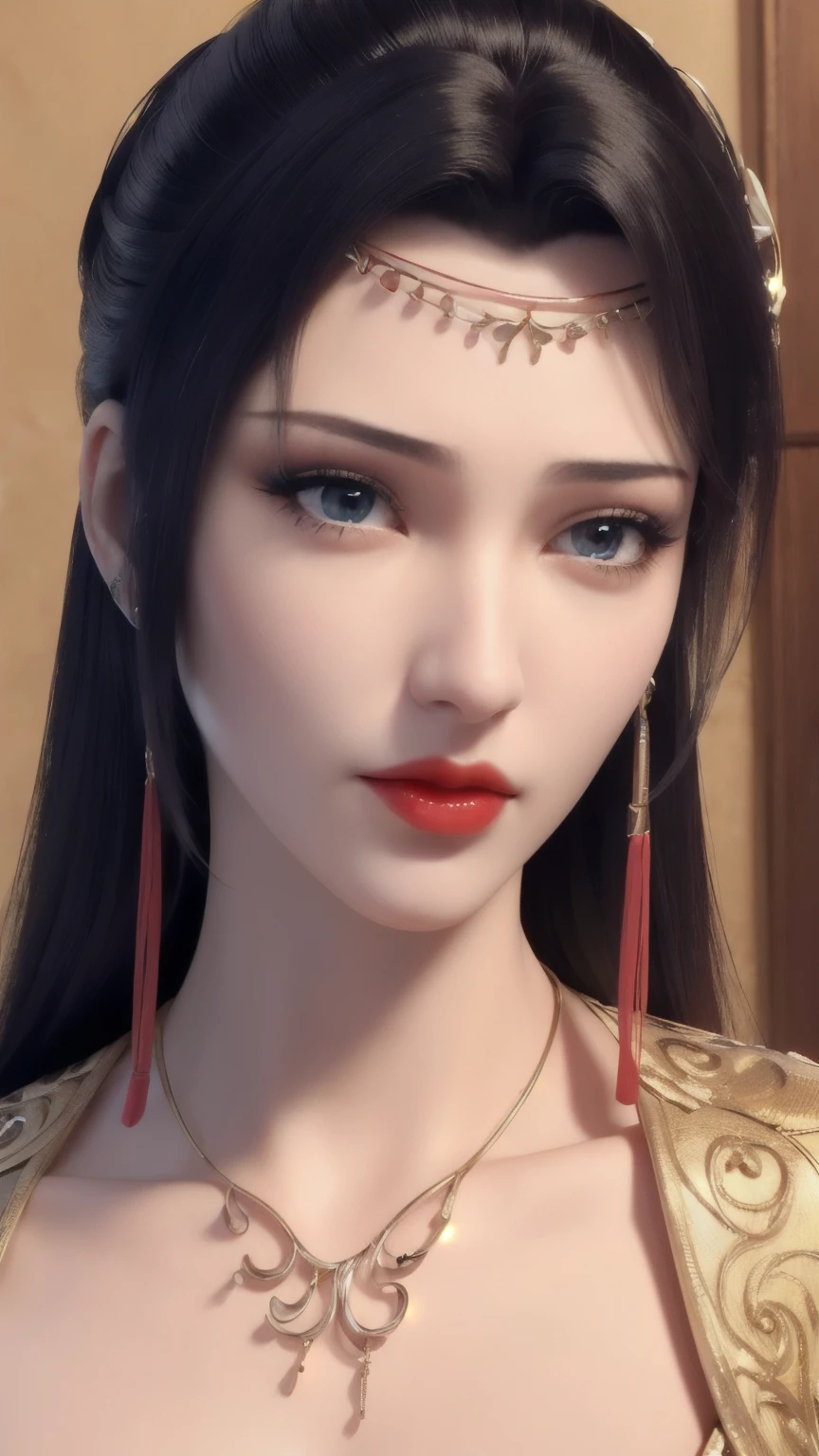 Masterpiece, absurdres, fine detail, HDR, highly detailed face and eyes, photorealistic,yunyun, (8k, best quality, masterpiece:1.2), (((donghua)).    A pretty woman with perfect figure :1.4,   Slender abs :1.2,   ultra-detailed face,   highly detailed lips,    detailed eyes,   double eyelids,  ((make-up face. Red Lipstick)).  black hair

(()).   ((Only shows the face)).   ((Only shows the face)).    pretty face.    captivating.    make-up face.    long eyelashes,    and lips with lipstick.    ((in front of the make-up mirror))