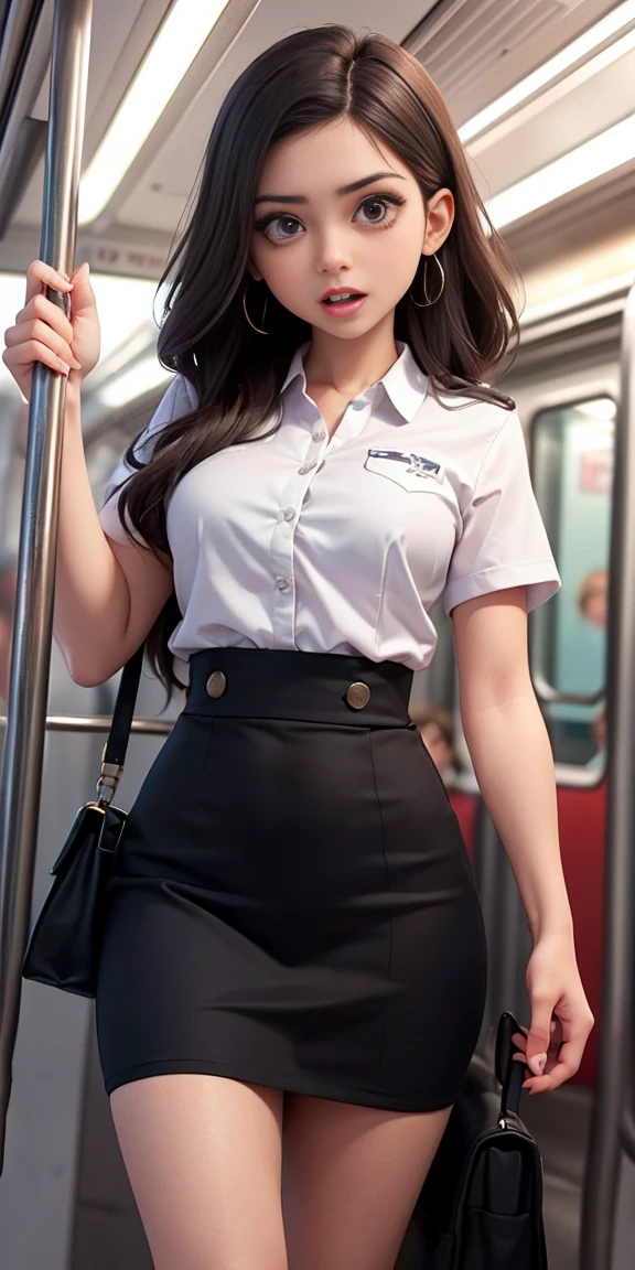 chica anime con culo gordosfv, realista, Obra maestra, Detailed interior scene of busY subwaY train, Detailed background of VERY crowded subwaY train interior, StY crazY (mujer 1) usa sexY ((uniforme escolar)), (((falda levantada)), (gran culo), (Grueso), (expresión asustada), Estar rojo en la cara, Hombrecito joven tocando a una mujer&#39;s culo por detrás 1, El hombre&#39;La entrepierna está cerca de la mujer.&#39;s trasero(((El anciano presionó su pecho contra la espalda de la mujer 1.))) Y (((Hold his waist behind You)))