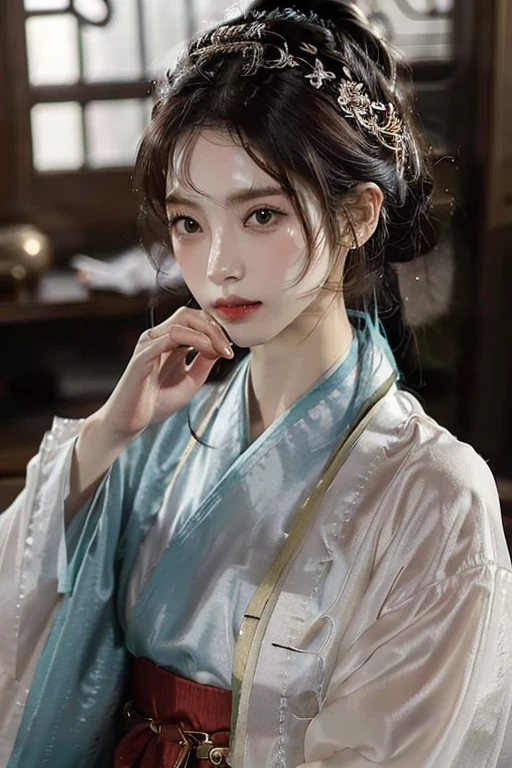 (8k, melhor qualidade, master part: 1.2), (Realistic, Realistic: 1.37), super detalhe, cabelo longo, seios pequenos, olhos bonitos, Asian girl, Antecedentes detalhados, ((looking at the viewer)), background korean classic house, very detailed eyes and face, pale skin, dark hair, korean hairpins, accessories, earrings, hanbok, slim body,, (masterpiece), (detailed), (intricate details), (realistic, photorealistic realistic: 1.37),illustration, very delicate and beautiful, very detailed, full body
