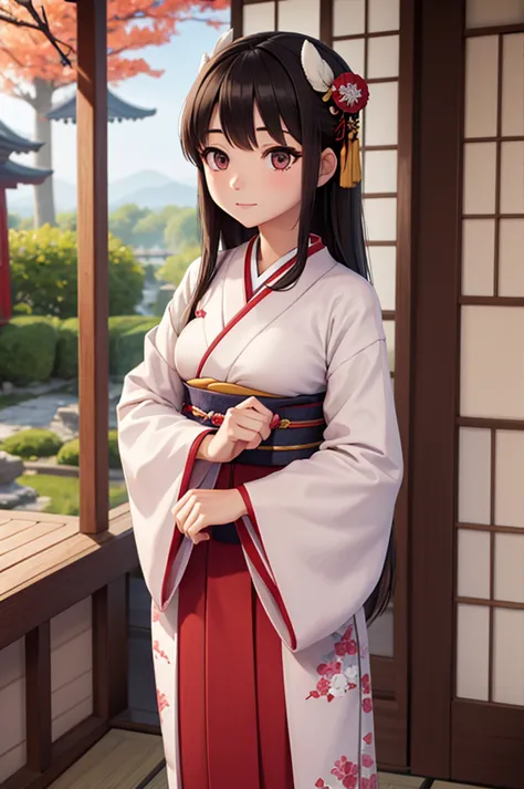 A female in traditional japanese clothes