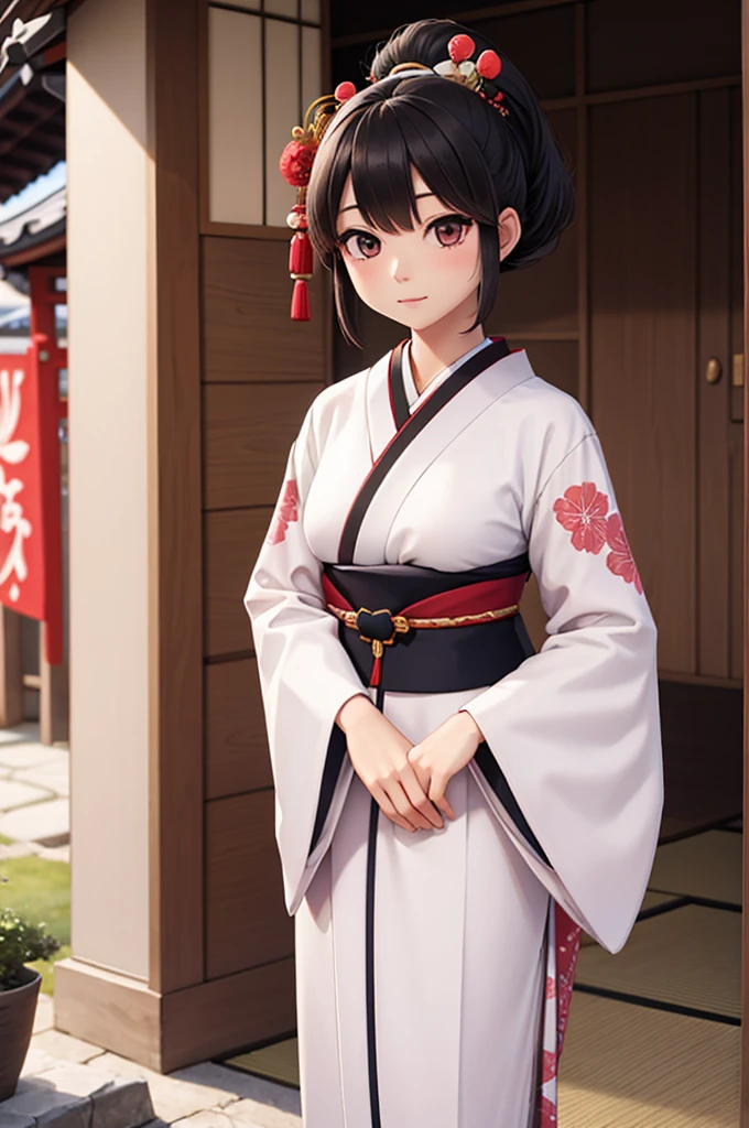 A female in traditional japanese clothes