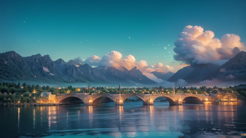 A futuristic city with flying cars and holographic displays, connected by spiral bridges over an ethereal ocean. The sky is a clear blue, and the buildings have metallic textures. In one corner of the scene, there is a large floating structure resembling the torus symbol, glowing in shades of a white to light blue gradient. A drone flies above it, capturing its majestic presence against the backdrop of the dlistant planet. --s 750 --v 6.0(UHD, retina, masterpiece, anatomically correct, accurate, super detail, high details, award winning, highres, best quality, 16k, high quality)（Low saturation colors,）