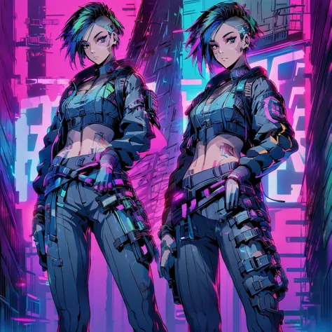 create an anime-style, high-resolution, ultrasharp 8k masterpiece of judy alvarez from "cyberpunk 2077." she has a punk-inspired...