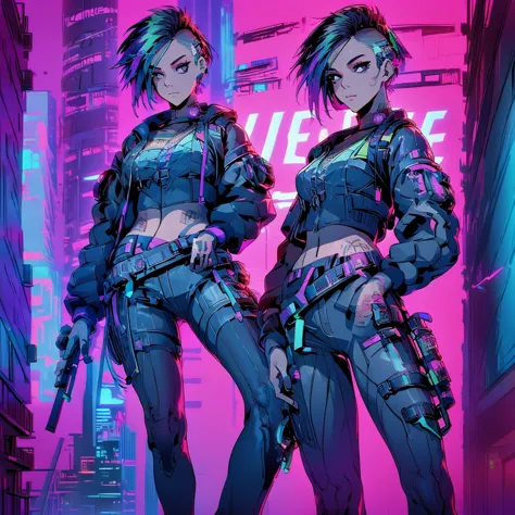 create an anime-style, high-resolution, ultrasharp 8k masterpiece of judy alvarez from "cyberpunk 2077." she has a punk-inspired...