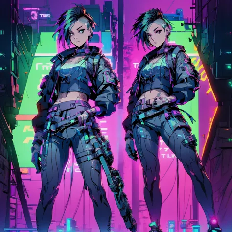 create an anime-style, high-resolution, ultrasharp 8k masterpiece of judy alvarez from "cyberpunk 2077." she has a punk-inspired...