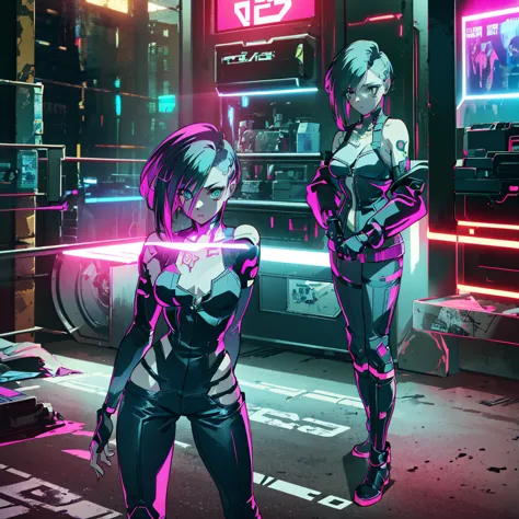 create an anime-style, high-resolution, ultrasharp 8k masterpiece of judy alvarez from "cyberpunk 2077." she has a punk-inspired...