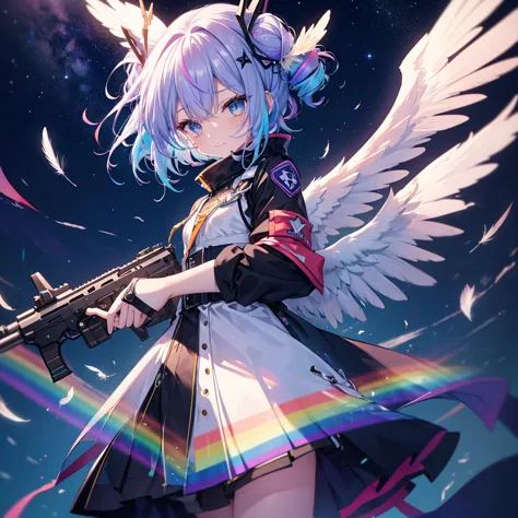 ((Archangel　Fantasy　Rainbow Hair　Make your hair rainbow-colored on the inside　Please make your hairstyle into a twin drill.　Rain...