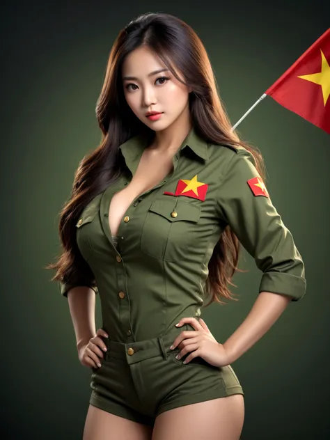 A sexy Vietnamese woman with busty breasts and very long hair - SeaArt AI