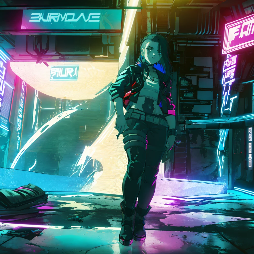 Here is an AI art prompt for Rogue Amendiares in anime style:
Title: "Rogue Amendiares: Fixer Extraordinaire"
Description:
Create a stunning, high-resolution (8K) anime-style artwork of Rogue Amendiares, the enigmatic fixer from Cyberpunk 2077. The image should be a masterpiece of detail, showcasing Rogue's striking features and attire.
Appearance:
Rogue should be depicted in a dynamic pose, perhaps leaning against a sleek, neon-lit cityscape or standing confidently in front of a futuristic backdrop. Her long, raven-black hair should be styled in loose, flowing waves, framing her striking features. Her piercing green eyes should be the focal point of the image, radiating an air of intelligence and cunning.
Rogue's attire should be a fusion of edgy, high-tech fashion and dark, gothic undertones. Her outfit could include a black leather jacket adorned with intricate, neon-lit accents, paired with a fitted white shirt and high-waisted, ripped jeans. Her boots should be heavy, combat-inspired, with a subtle glow emanating from the soles.
Background:
The background should be a vibrant, neon-drenched cityscape, with towering skyscrapers and holographic advertisements casting a kaleidoscope of colors across the night sky. The city should be bustling with activity, with pedestrians and vehicles moving in the distance, adding to the sense of energy and dynamism.
Style:
The artwork should be rendered in a highly detailed, anime-inspired style, with bold lines, vibrant colors, and intricate textures. The image should be ultrasharp, with a focus on capturing every nuance of Rogue's features and attire. The overall aesthetic should be dark, edgy, and futuristic, capturing the essence of the Cyberpunk universe.
Resolution:
The final image should be an 8K masterpiece, with a resolution of 7680 x 4320 pixels. This will ensure that every detail, from Rogue's piercing eyes to the neon-lit cityscape, is rendered in breathtaking clarity.
Color Palette:
The color palette should be a mix