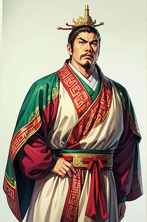 white background, 1 male，three kingdoms killing style:1.0，ancient chinese background，attentive face, high image quality，masterpi...