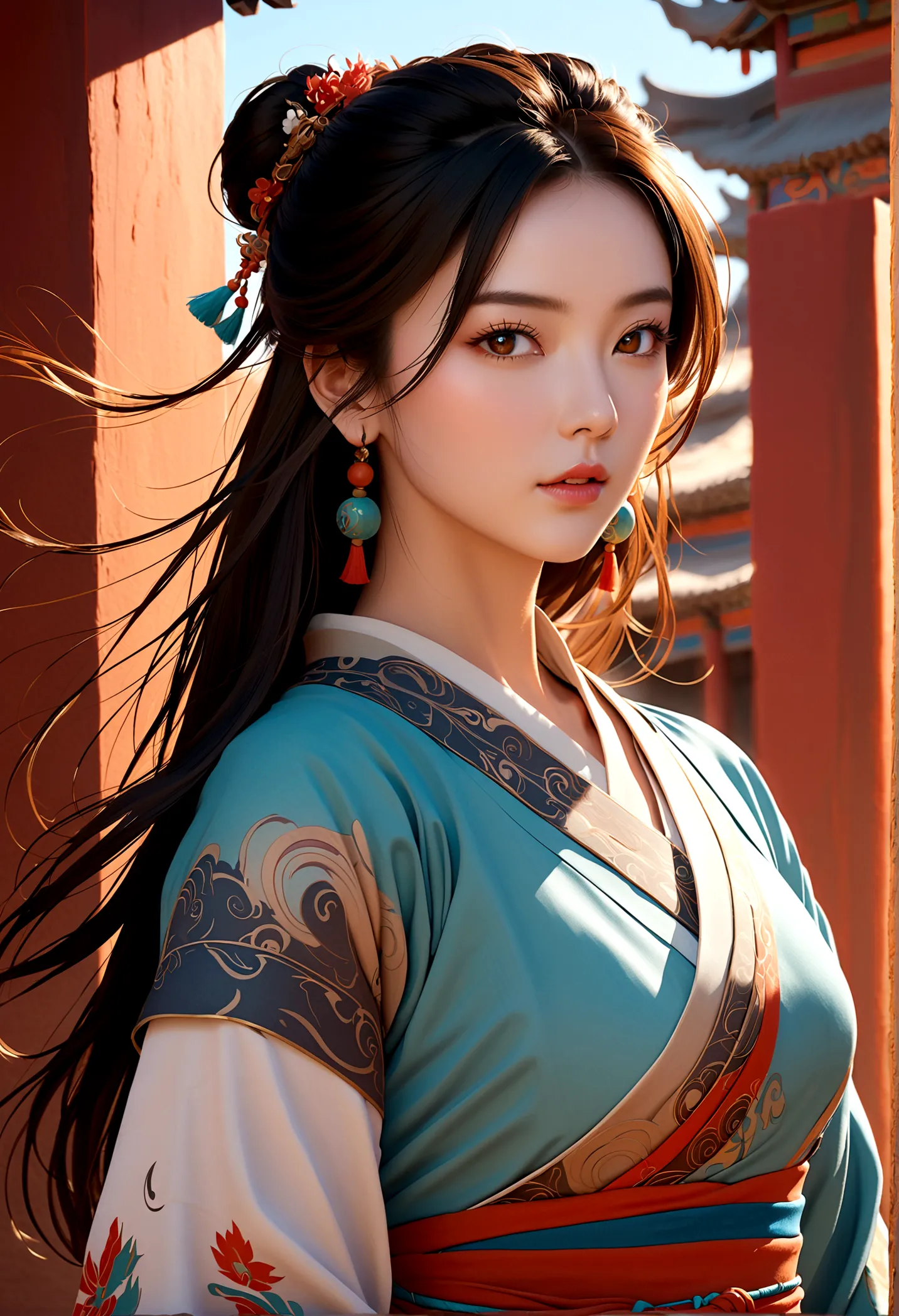 (RAW photos, best quality), (Practical, photo-Practical:1.3),best quality,Very detailed,masterpiece,Extremely detailed,illustration,1 Girl,superior_Body,Dynamic Angle,world masterpiece theater,messy_long_hair,best quality,Extremely detailed CG unity 8k wal...