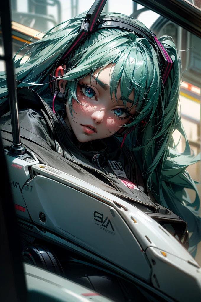 (Une Nissan Skyline GT-R BNR34 bleue conduite par Hatsune Miku,voiture détaillée,intérieur très détaillé,traits du visage extrêmement détaillés,Beaux yeux détaillés,belles lèvres détaillées,cheveux extrêmement détaillés,vêtements extrêmement détaillés,haute résolution,4k,Photoréaliste,ultra-détaillé,couleurs vives,Éclairage dramatique,angle cinématographique,Course de drift,flou de mouvement,composition dynamique)