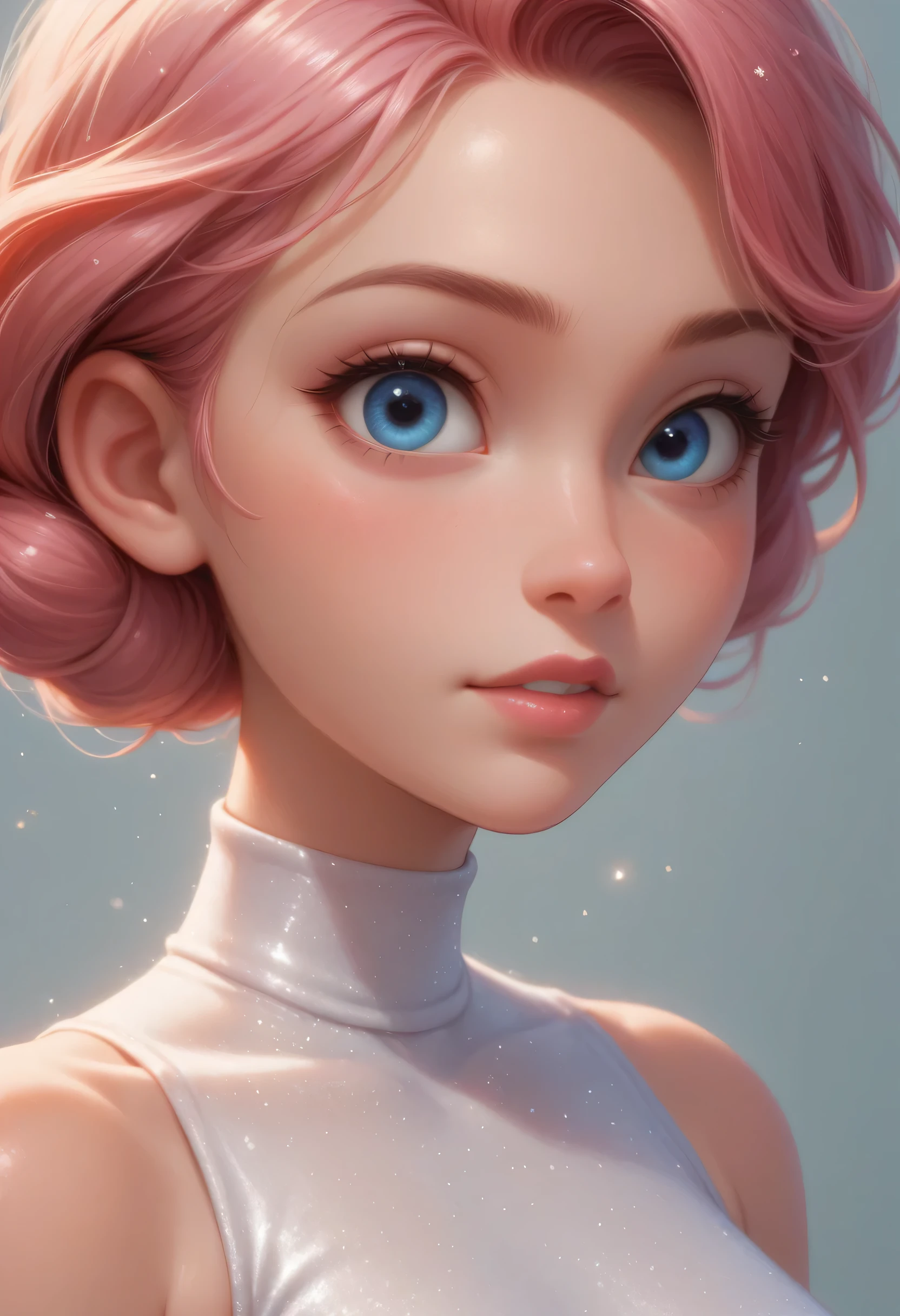 score_9, score_8_up, score_8, 1girl, glitter, high_resolution, detailed, portrait, shiny skin, multicolor, ,disney pixar style