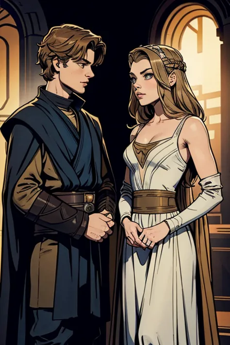 anakin skywalker y una senadora identica a natalie dormer en star wars como pareja