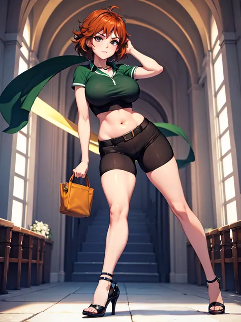 merula, full body, thighs, high heels, solo girl, medium tits, baseball clothes, belly