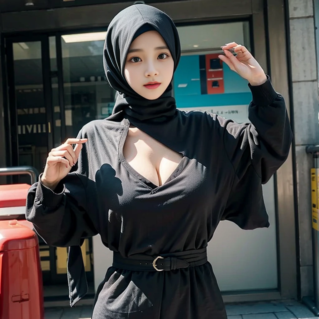 Jisoo , hijab, gros seins - SeaArt AI