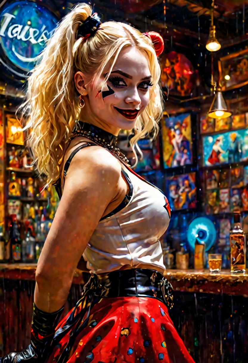 Harley Quinn, young, god, 1 young woman、Blonde、Hot Dance、Happy face -  SeaArt AI