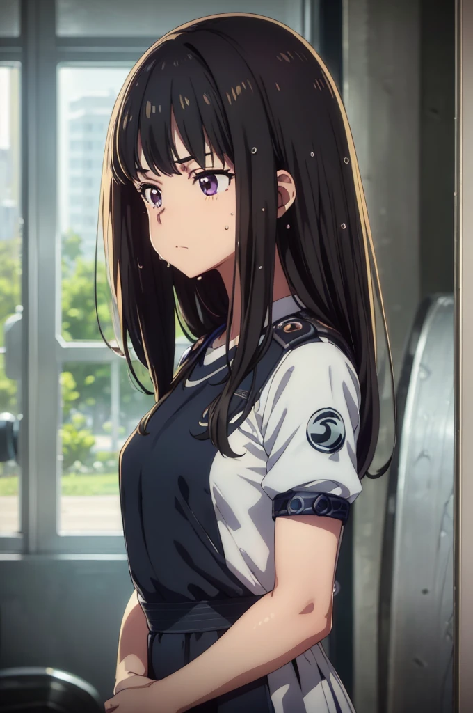 (wearing ,gym uniform:1.3),{{gym uniform:see through:1.5}},{{be wet in the body,water immersion,steam,sweat:1.3}}, Top quality, 1 beautiful Japanese woman, teen,high school student,(1),medium hair, (Black hair:1.2), Ultra-realistic capture, Highly detailed, High resolution 16k close-up of human skin. Skin texture must be natural, With such detail that pores can be finely identified. Skin should look healthy, In a uniform tone. Use natural light and color,
