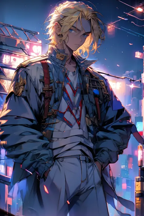 high detailed, 8k, highres, mikey, manjiro_sano, tokyo_revengers, 1boy, solo, male focus, blonde hair, shirt, jacket, hands in p...