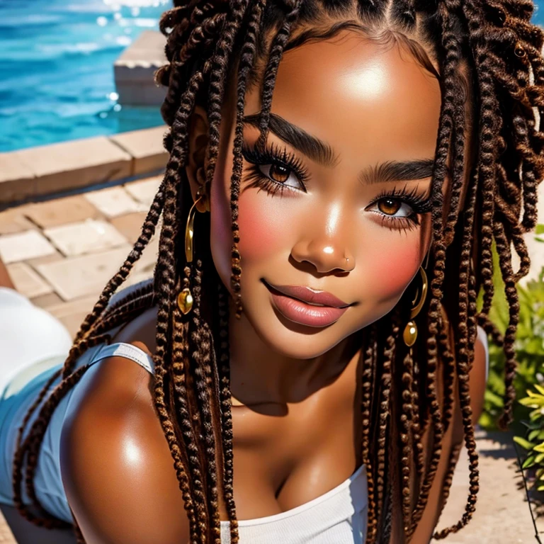 (masterpiece, best quality:1.2), 1girl, brown skin, (8k), realistic, 