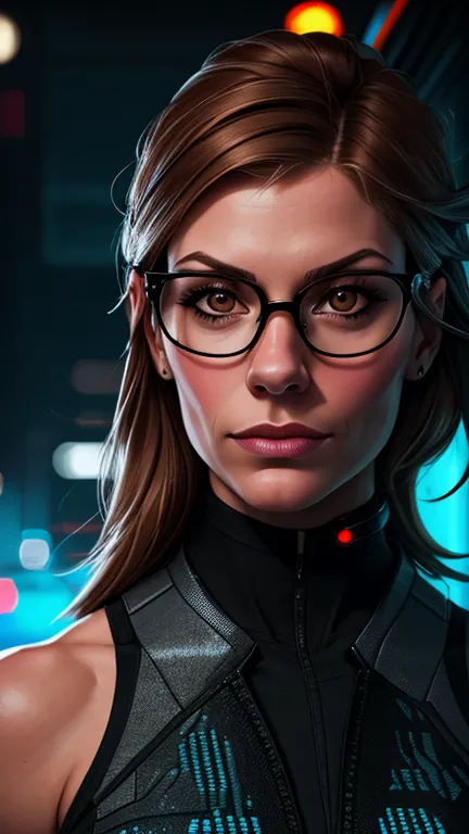 (cyberpunk military scientist:1) (1woman) dark theme :: focus on closeup face, curious face, katee sackhoff face, ultra realisti...